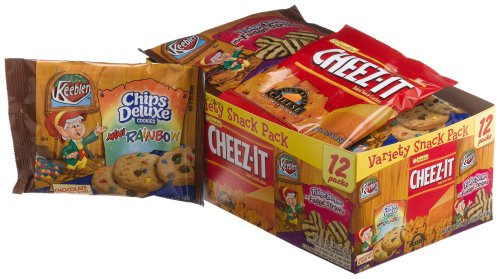 Keebler Sunshine (Cheez-It, Mini Fudge, Rainbow Chips Deluxe) Variety Pack (Pack of 4) by Keebler