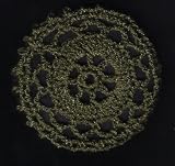 Olive Green Cartwheel Crocheted Hair Bun Cover- MEDIUM
