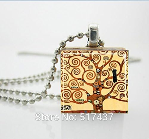 Pretty Lee The Tree Of Life Necklacethe Tree Of Life Gustav Klimt Scrabble Tile Pendant With Ball Chain Necklace Included