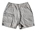 Savane 100% cotton cargo hiking short for men.  These plain front shorts feature a side elastic waistband, 4 cargo style belt loops including one on center back seam, a single Velcro closure on both rear pockets, a button loop front closure and a metal zipper and track fly.  Short has 6 pockets total.