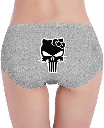 Zhusi Women's Kitty Punisher Skull Cotton Panties