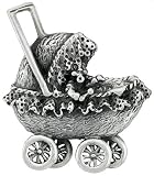 Sterling Silver 1 13/16 (47 mm) Baby Carriage Brooch Pin