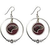 NCAA Louisiana-Monroe Warhawks Ladies Double Hoop Crystal Dangle Earrings