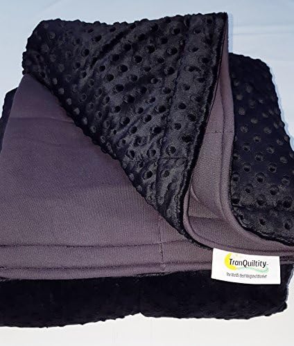 Ultra-Soft Black Minky Weighted Sensory Blanket-5lb 30x40