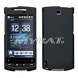 Black Rubber Feel Snap-On Cover Hard Case Cell Phone Protector for HTC Pure ....
