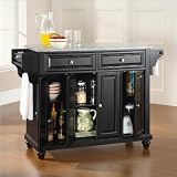 Crosley Furniture KF30003DBK Cambridge Solid Granite Top Kitchen Island in Black