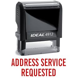 ADDRESS SERVICE REQUESTED Red Self-Inking Rubber Stamp