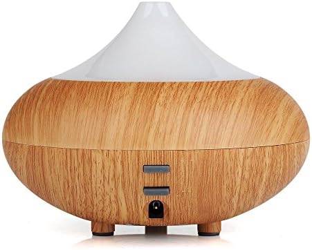 Electric Aromatherapy Essential Oil Diffuser Cool Mist Humidifier with Color LED light and Auto off, Whisper-Quiet Cool Mist Humidifier (Light Brown)