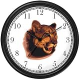 Cougar Cat Wall Clock by WatchBuddy Timepieces (Hunter Green Frame)
