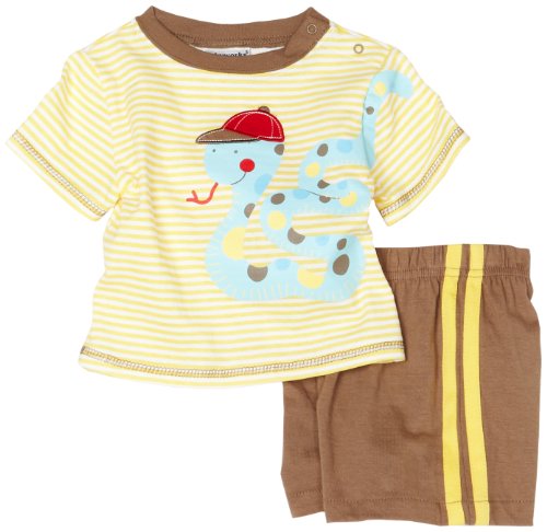 Babyworks Baby-boys Infant Snake Applique Short Set, Brown, 24 Months
