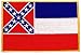 Mississippi State Flag Embroidered Patch Iron-On MS Emblem