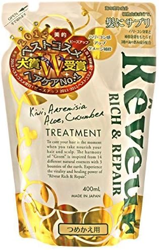 Reveur non silicon RICH & REPAIR TREATMENT Refill 400ml (Japan Import) by Japan Gateway