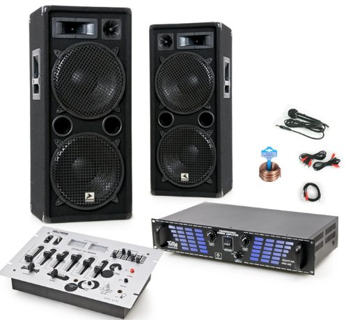 2000W Set DJPro212 Boxen Verstärker Mixer DJ-179