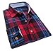 XQS Mens Point Collar Flannel Button Down Shirts Of Various Colors