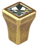 Bosetti Marella 101654.07 Swarovski Clear Crystal Knob, 1/2-Inch by 1/2-Inch, Antique Brass