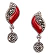 Valentine Gifts Onyx Silver Earrings 0.75 inches
