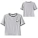 Women Cute Stripe Short Sleeve O Neck Gray Crop Top Tee Tshirt