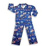 College Street - Boys Long Sleeve Coat Style Pajamas, Royal Blue