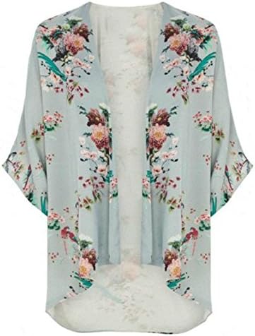 New Women's Shawl Bird Print Chiffon Kimono Cardigan Coats Jackets