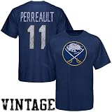 Old Time Hockey Buffalo Sabres #11 Gilbert Perreault Navy Blue Alumni Vintage T-shirt