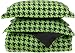 Divatex Microfiber Houndstooth Twin Comforter Mini Set, Lime/Black Divatex Microfiber Houndstooth Twin Comforter Mini Set, Lime/Black