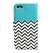 iphone 5S Case,Case for iPhone 5 / 5S,Landfox Wallet Leather [Case+ Screen Protector+Touch PEN] Cover Skin for iPhone 5 / 5S (Chevron Waves Pattern)
