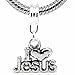 I Love Jesus Dangle Bead Spacer for Snake Chain Charm Bracelet