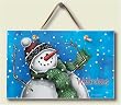 Wood Welcome Sign ~ Winter Fun Snowman ~ 5 inch by 8 inch ~ code 285