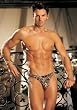 Men's Poly/Spandex Thong With Lace-Up Front