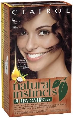 Clairol Natural Instincts Non-Permanent Hair Color, Burgundy Brown 32 (Pack of 4)