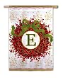 Monogram Holiday Wreath Regular Size Flag E Monogram Holiday Wreath Regular Size Flag E