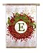 Monogram Holiday Wreath Regular Size Flag E