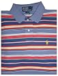 Men's Polo By Ralph Lauren Short Sleeve Polo Shirt Blue with Multi-colored Stripes Size Medium