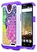 ZTE Maven 2 Case, ZTE Sonata 3 Case, ZTE Prestige Case, ZTE Avid Plus Case, NageBee - Soft Silicone Cover with Studded Rhinestone Bling Design Hybrid Protective Armor Case (Rainbow)