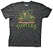 Search : TMNT Teenage Mutant Ninja Turtles Group Adult Distressed Charcoal Gray T-shirt Tee