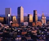 Denver Skyline at Sunset, Colorado by Ron Ruhoff poster print,20 in. x 16 in.