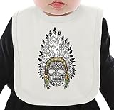 Indian skull ネクタイを有する有機ビブ Medium