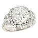 Jewelry : Pave,Half Moon Diamond Engagement Rg 1.64cttw (CZ ctr)