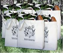 The Planet Bag Set of Six (6) 100% Cotton Natural Canvas Grocery Tote Bags