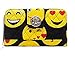 N.Gil JP Quilted Emoji Emoticon Smiley Face Girls Womens Zipper Wallet Black Yellow (Twist Latch Wallet)