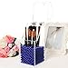 Putwo Premium Quality Brush Holder With Free Blue Pearls 5MM Acrylic Makeup Organizer Case Box