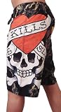New Ed Hardy Love Kills Slowly Black Board Shorts Swim Surf Trunks