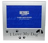 Outdoor Living : Silver Colour ' I Love My Dog ' Photo Frame Pet Lover Gift Present