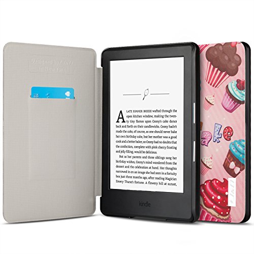 J&D All-New Kindle E-Reader Case - Slim Lightweight Protective Folding Cover with Auto Wake/Sleep for All-New Kindle E-Reader 8th Generation (6" Display, 8th Generation 2016 Release) - Cupcake
