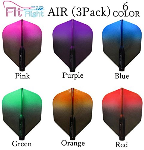 COSMO DARTS Fit Flight Air Black Gradient Color Shape(3 Pack) (Green)