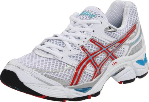 ASICS Women's GEL-Cumulus 13 Running Shoe,White/Red/Turquoise,10.5 M US