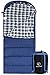 REDCAMP Cotton Flannel Sleeping Bag for Adults, XL 32F Comfortable, Envelope with Compression Sack Blue 2lbs(95"x35")