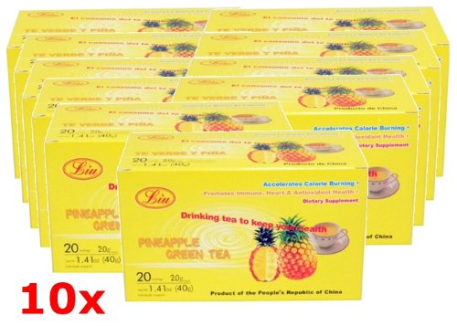 TE DE PINA PINEAPPLE 10 PACK CHINESE GREEN TEA LIU ADELGAZAR WEIGHT LOSS NATURAL