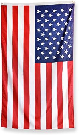 3'x5' American Flag Polyester - US Flags 3x5 feet - Outdoor or Indoor - 100% Money Back Guarantee - USA Flag - Materials Polyester Model
