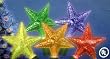 Set of 30 LED Crystallized Star Multi Color Christmas Lights Green Wire ES62-344